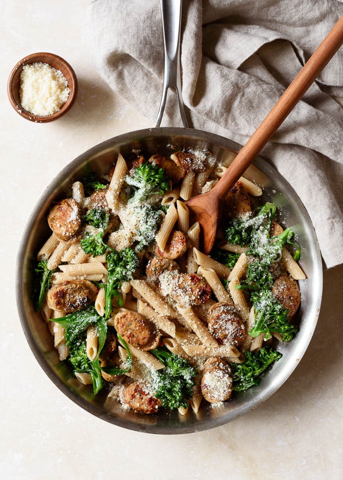 Whole Grain Pasta with Broccoli and Chicken Sausage from forkknifeswoon.com on foodiecrush.com