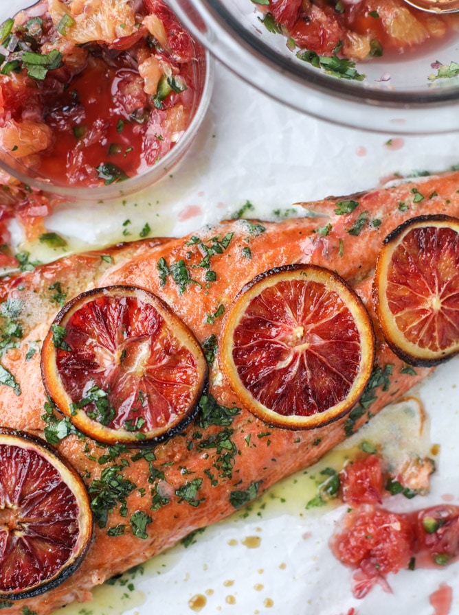 Winter Citrus Butter Salmon from howsweeteats.com on foodiecrush.com