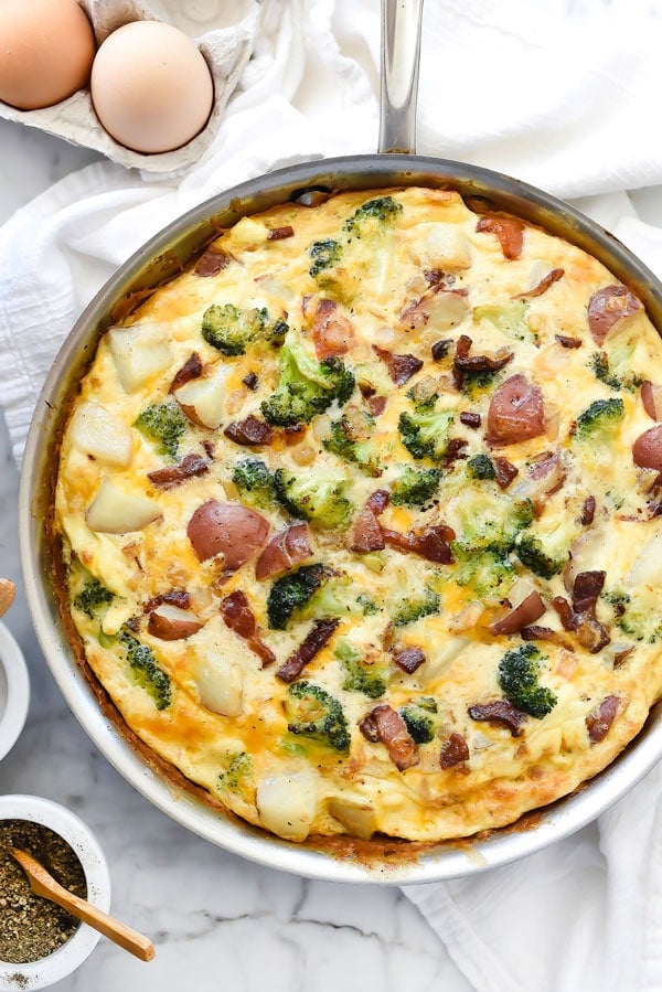 Bacon Broccoli and Potato Frittata 5 Bacon Broccoli and Potato Frittata foodiecrush.com