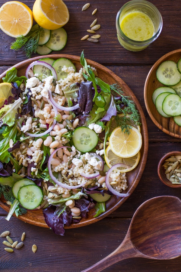 White Bean Couscous Salad with Lemon and Dill from Lovely Little Kitchen | foodiecrush.com 