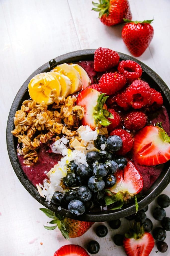 Homemade Copycat Acai Bowl from Layers of Happiness | foodiecrush.com 