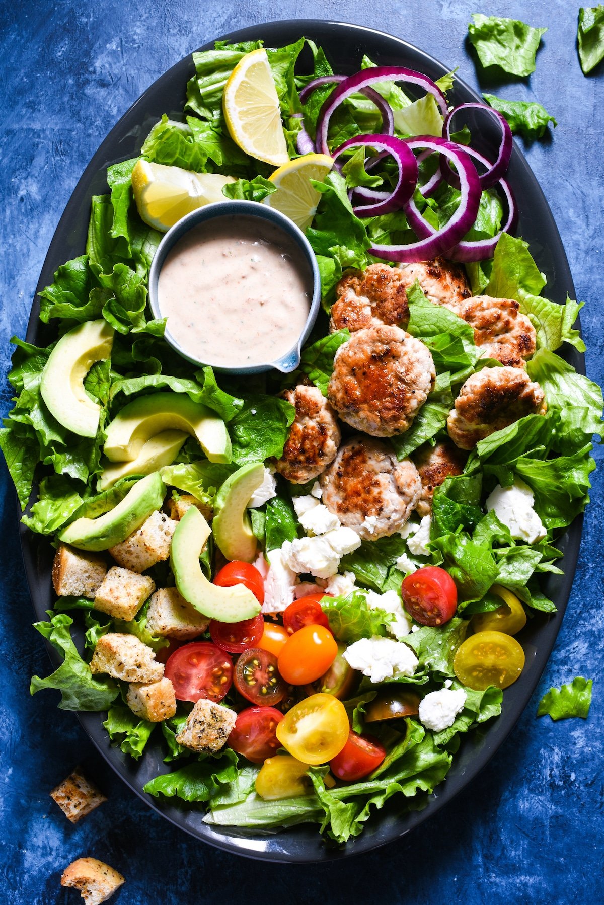 Deluxe Turkey Burger Salad from foxeslovelemons.com on foodiecrush.com