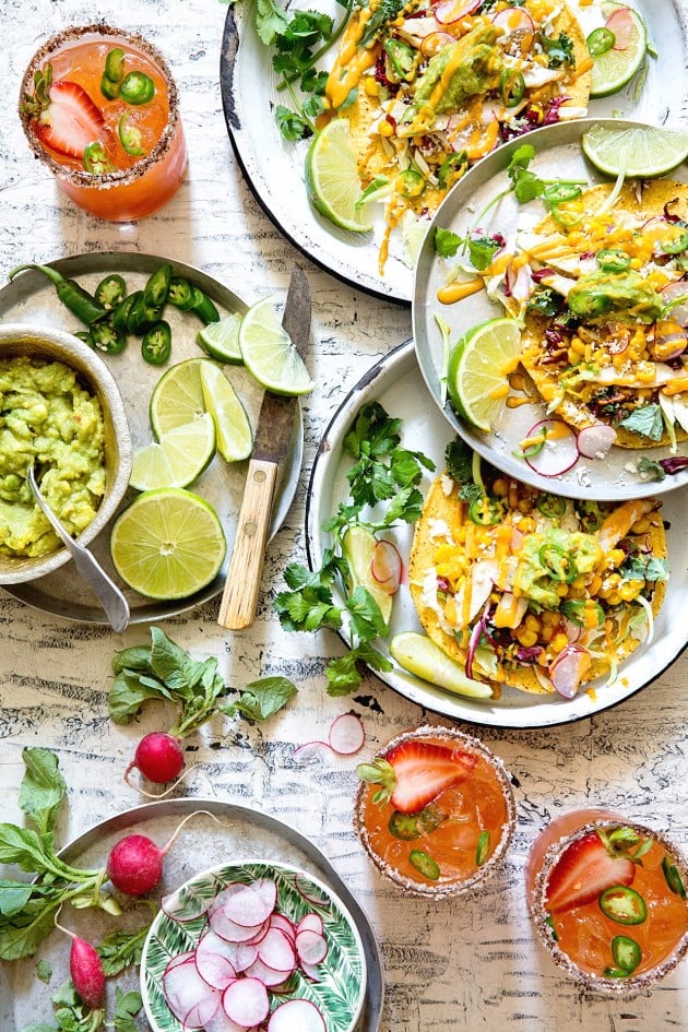 Grilled Chicken and Corn Relish Tostadas from Bakers Royale | foodiecrush.com 