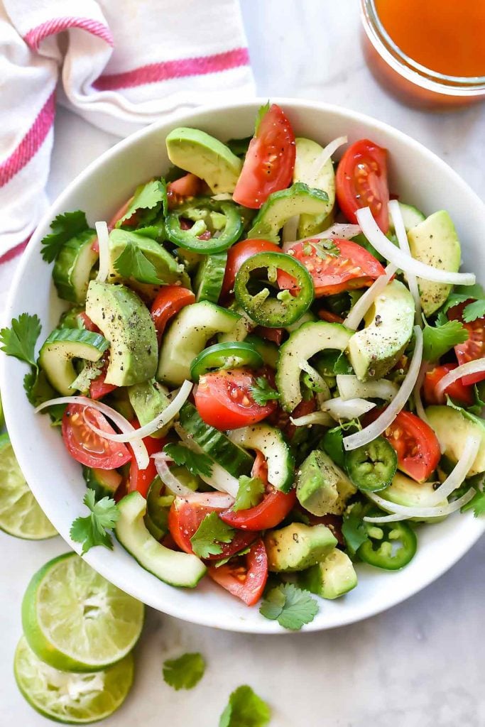 Tomato Avocado Cucumber and Maui Onion Salad | foodiecrush.com 