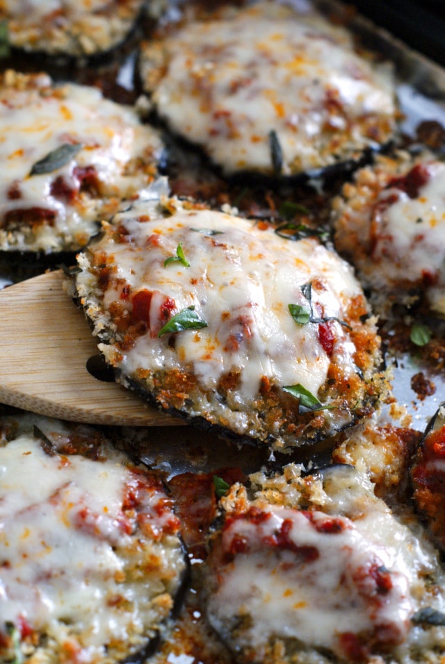 Sheet Pan Eggplant Parmesan from The Two Bite Club on foodiecrush.com