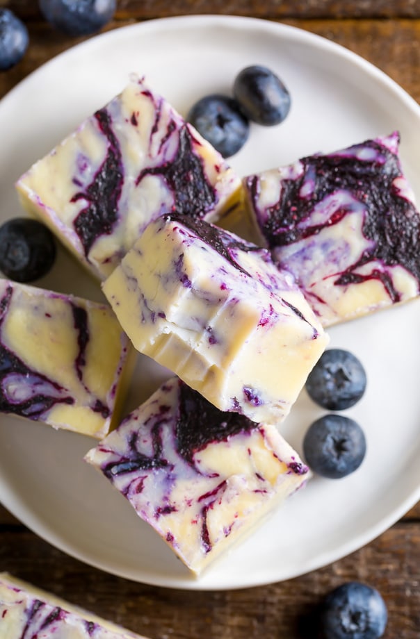 Blueberry Pie Fudge from Baker by Nature on foodiecrush.com 
