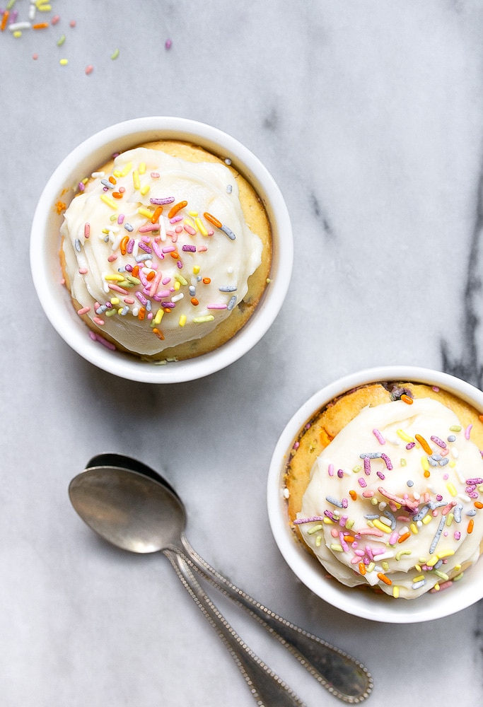 Funfetti Cakes from Scratch from Dessert for Two | foodiecrush.com