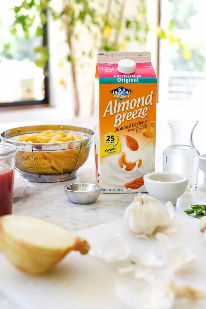 Almond Breeze pasta ingredients | foodiecrush.com