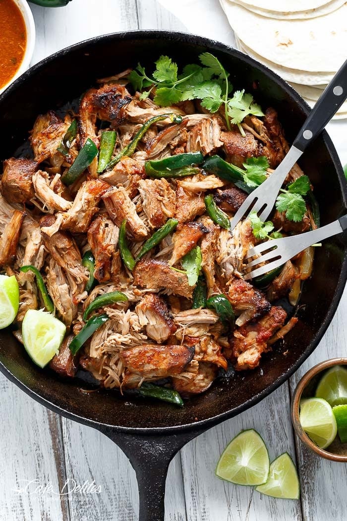 Crispy Slow Cooker Carnitas from cafedelites.com on foodiecrush.com