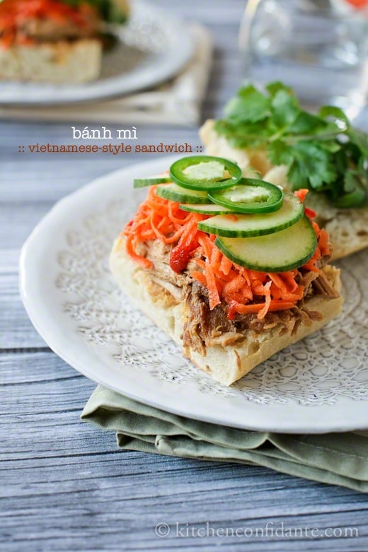 Slow Cooker Bahn Mi Sandwich from Kitchen Confidante on foodiecrush.com