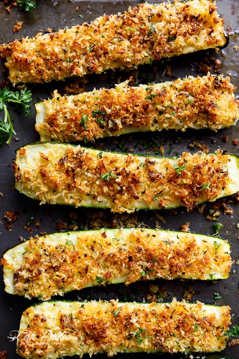 Crispy Parmesan Crusted Zucchini from cafedelites.com on foodiecrush.com