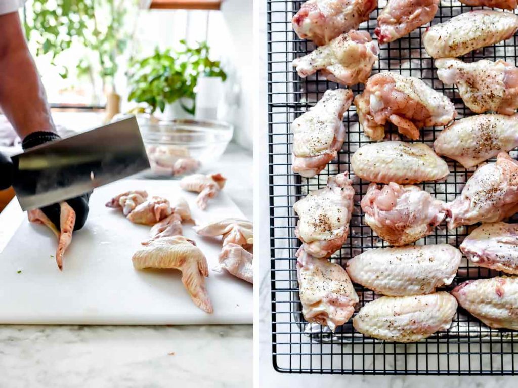 Crispy Baked Chicken Wings Secret foodiecrush.com | #baked #chicken #wing #recipe #wings #crispy