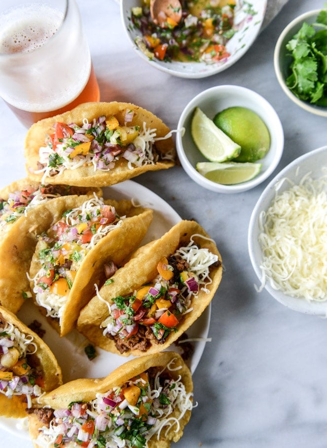 Beef Puffy Tacos from howsweeteats.com on foodiecrush.com