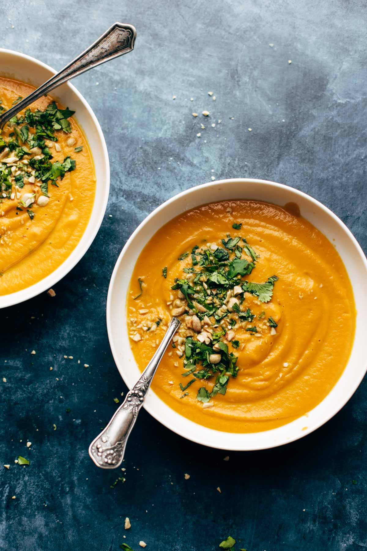 Spicy Instant Pot Carrot Soup from pinchofyum.com on foodiecrush.com