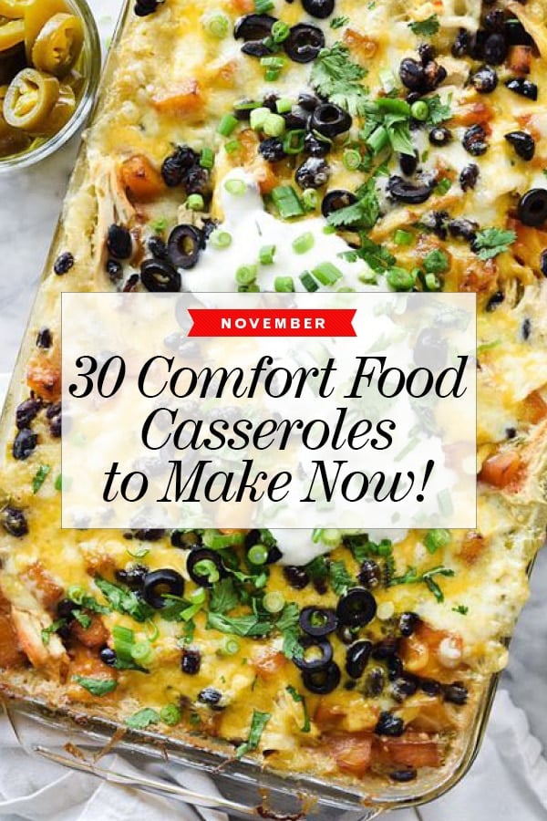 30 Easy Comfort Food Casseroles to Make Now | foodiecrush.com #comfortfood #dinner #casserole #food #recipe