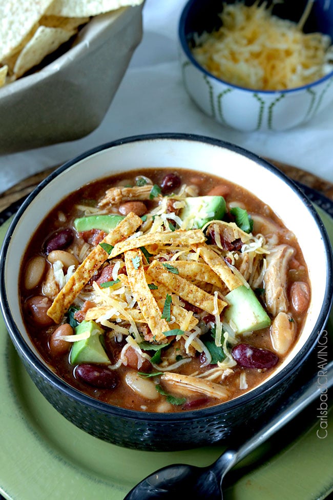 BBQ Chicken Chili (Slow Cooker or Stovetop) from carlsbadcravings.com on foodiecrush.com