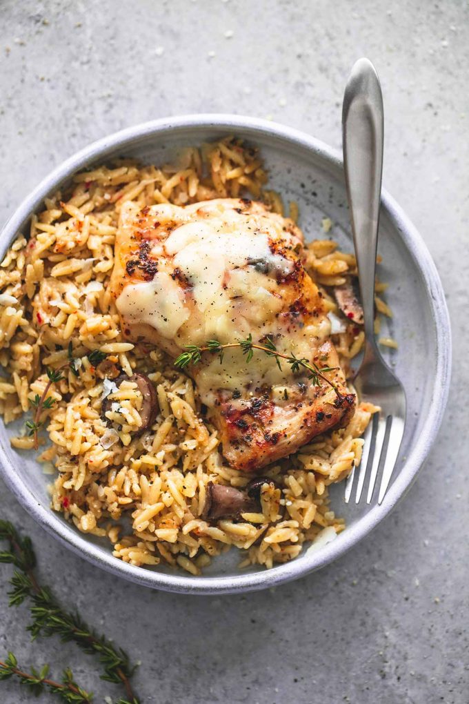 slow Cooker Parmesan Herb Chicken & Orzo from lecremedelacrumb.com on foodiecrush.com