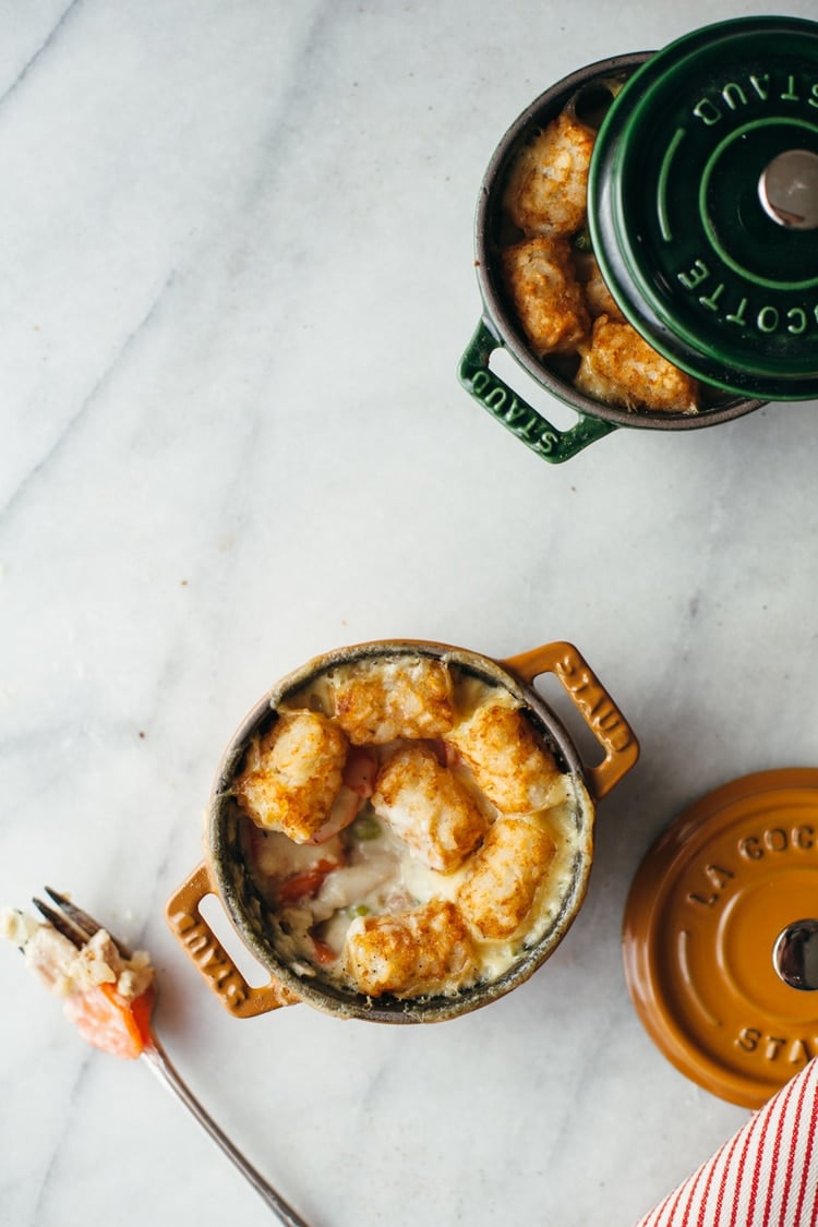 Tater Tot Chicken Pot Hotdish from mollyyeh.com on foodiecrush.com