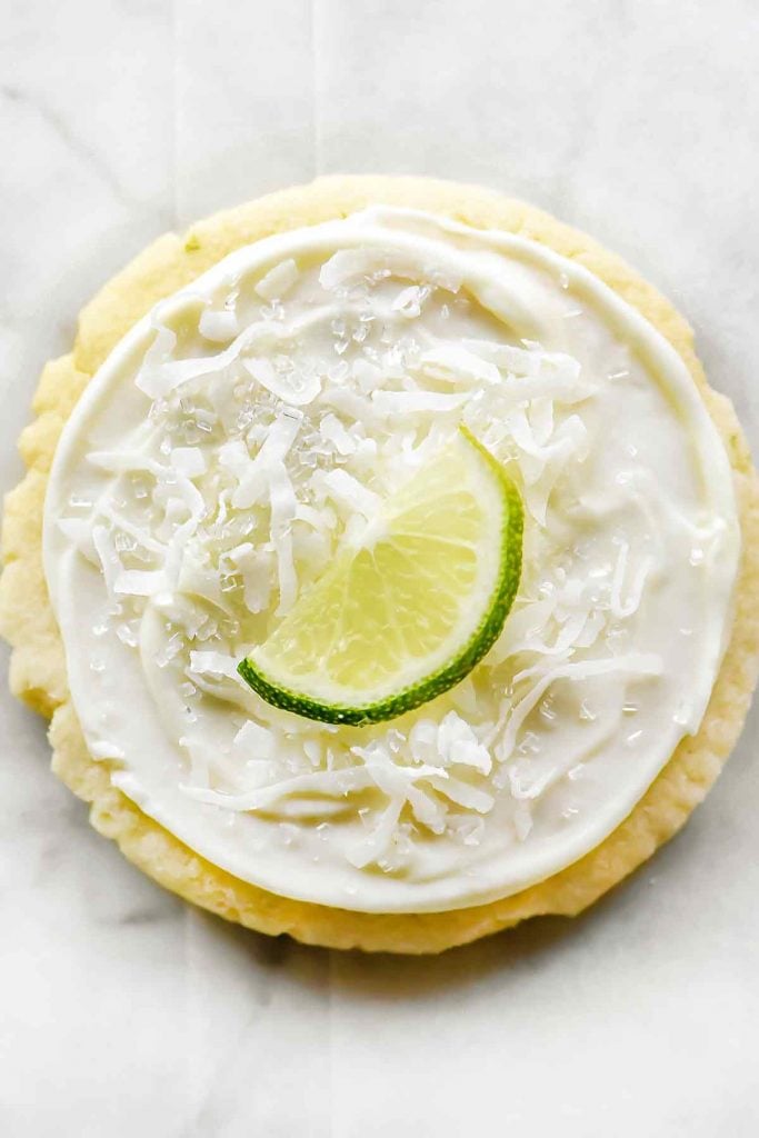 Coconut and Lime Frosted Soft Sugar Cookies | foodiecrush.com #cookies #easy #recipes #sugar #christmas 