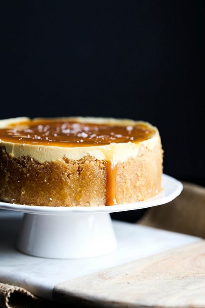 Instant Pot Salted Caramel Cheesecake from cookiesandcups.com on foodiecrush.com