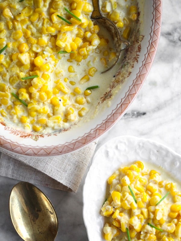 5-Ingredient Slow Cooker Creamed Corn from foodiecrush.com on foodiecrush.com