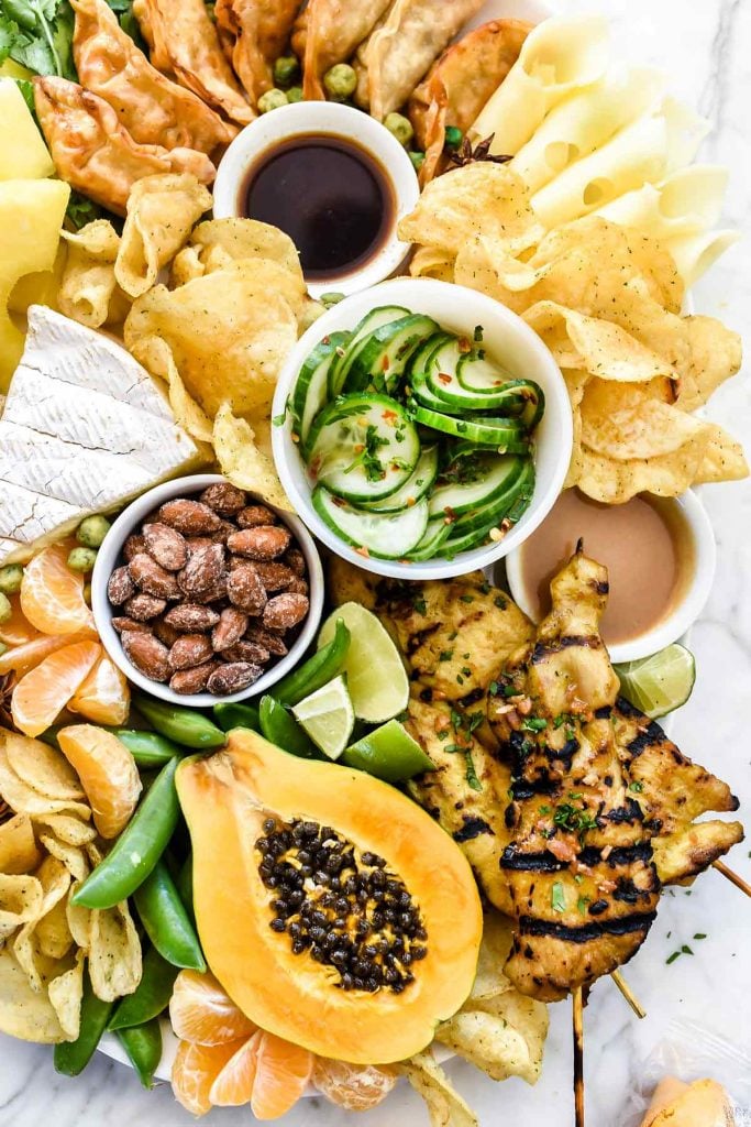 How to Make an Asian-Inspired Cheese Board | foodiecrush.com #cheeseboard #cheeseplate #asian #thai 