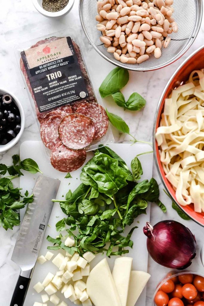 Tuscan Pasta Salad | foodiecrush.com #pasta #salad #recipes #salami #cheese