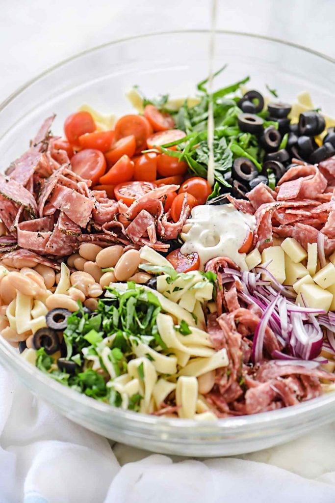 Tuscan Pasta Salad | foodiecrush.com #pasta #salad #recipes #salami #cheese