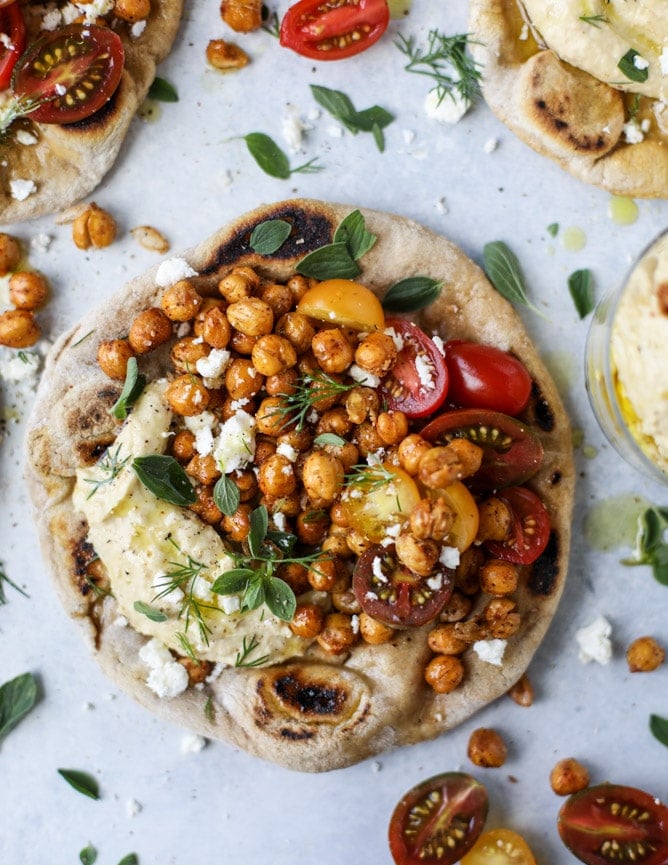 Crunchy Roasted Chickpea Pitas from howsweeteats.com on foodiecrush.com