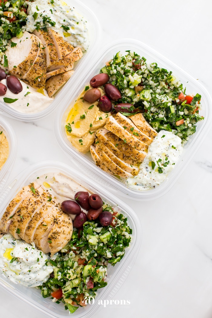 Greek Healthy Meal Prep from 40aprons.com on foodiecrush.com