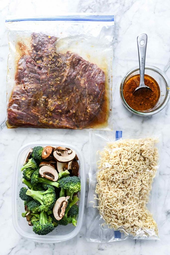 Asian Marinated Steak with Ramen Noodles | foodiecrush.com #steak #asian #marinade #ramen #noodles #stirfry