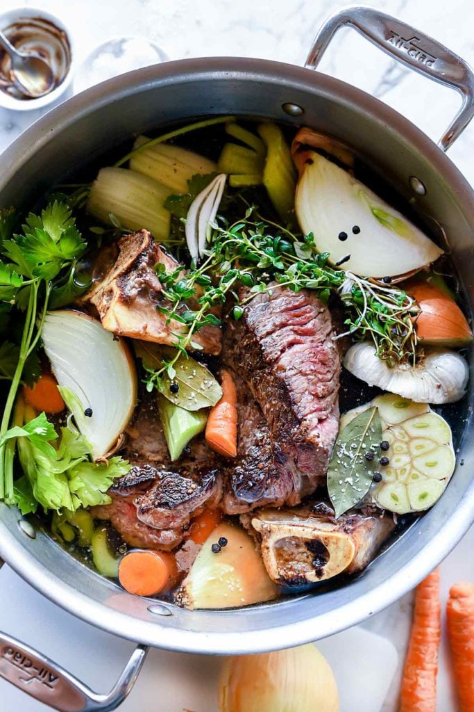 Easy House made Pork Broth Stock | foodiecrush.com #red meat #stock #broth #soup #recipes