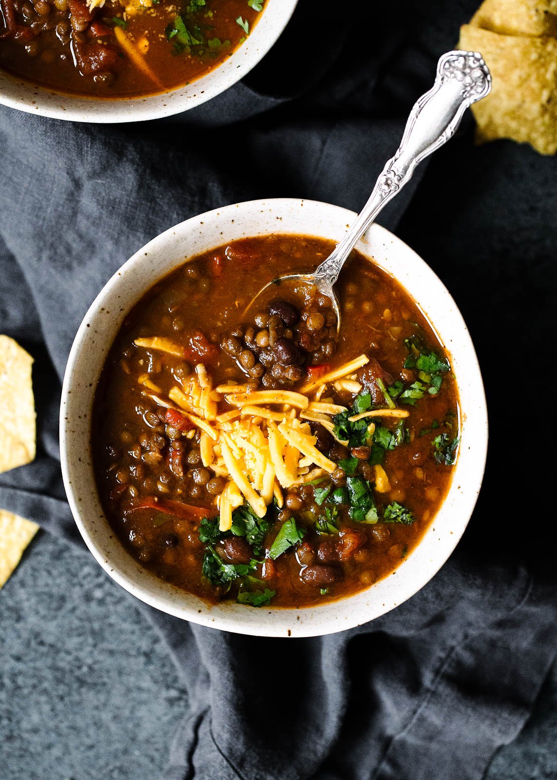 Slow Cooker Taco Lentil Soup from ambitiouskitchen.com on foodiecrush.com
