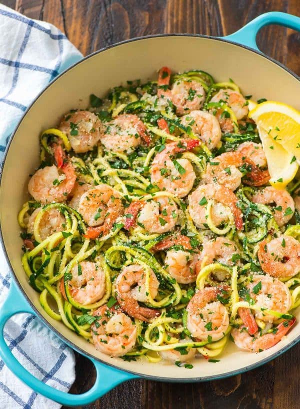 Healthy Shrimp Scampi with Zucchini Noodles from wellplated.com on foodiecrush.com