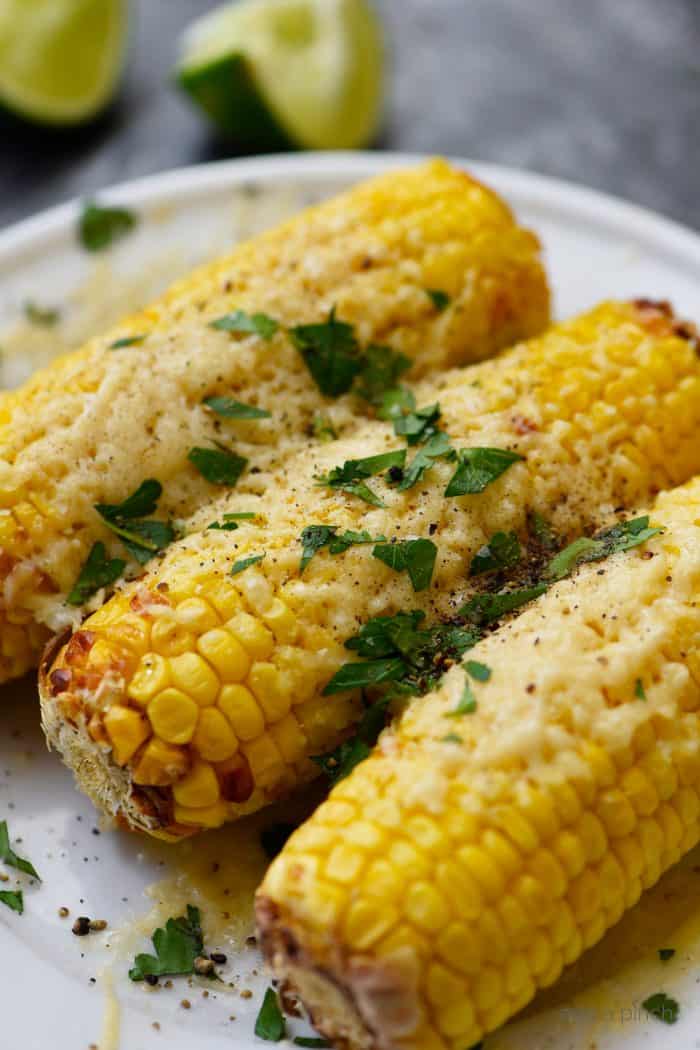 Air Fryer Mexican Street Corn from addapinch.com on foodiecrush.com