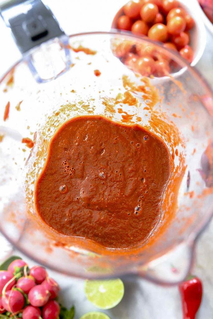 Easy No-Cook Mexican Mole Sauce for Enchiladas | foodiecrush.com #mole #sauce #easy #mexican #recipes