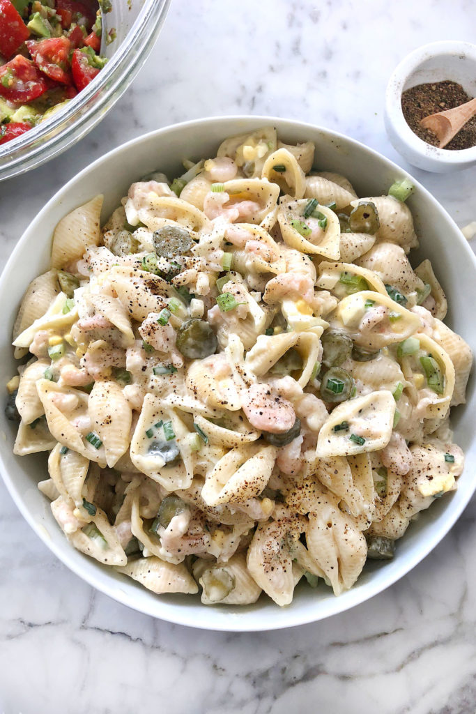 Macaroni and Shrimp Pasta Salad foodiecrush.com