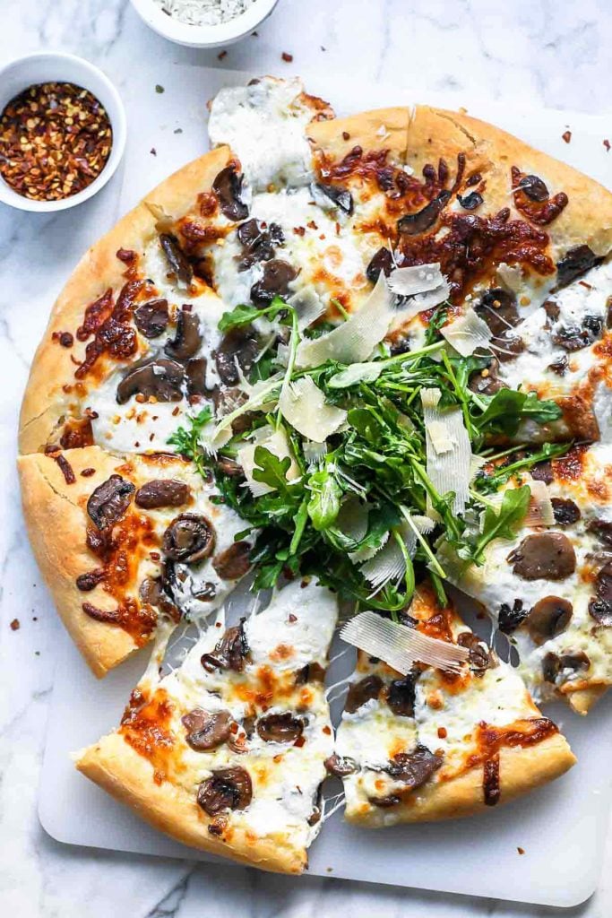 Truffled Mushroom Pizza | foodiecrush.com #pizza #truffles #mushrooms #recipes