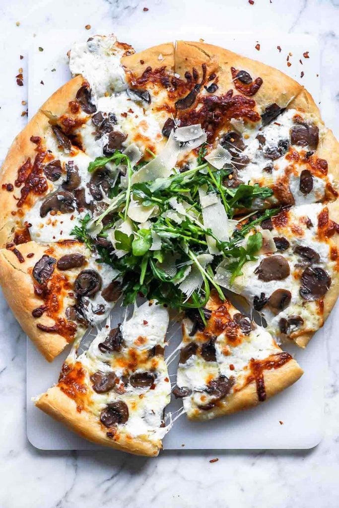 Truffled Mushroom Pizza | foodiecrush.com #pizza #truffles #mushrooms #recipes