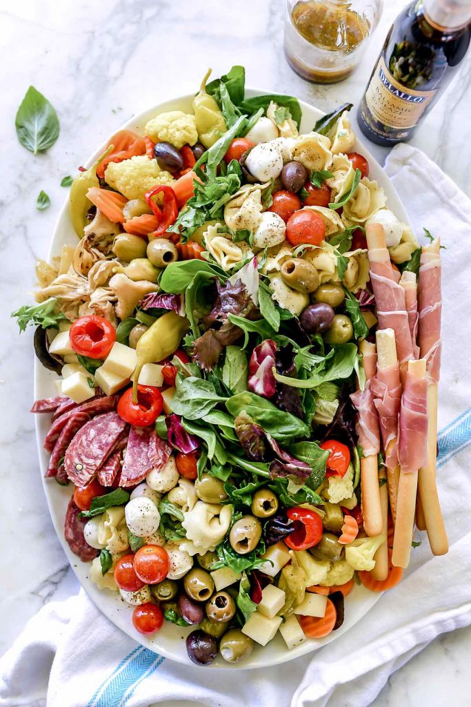 Antipasto Salad Platter | foodiecrush.com #antipasto #salad #platter #Italian #olives