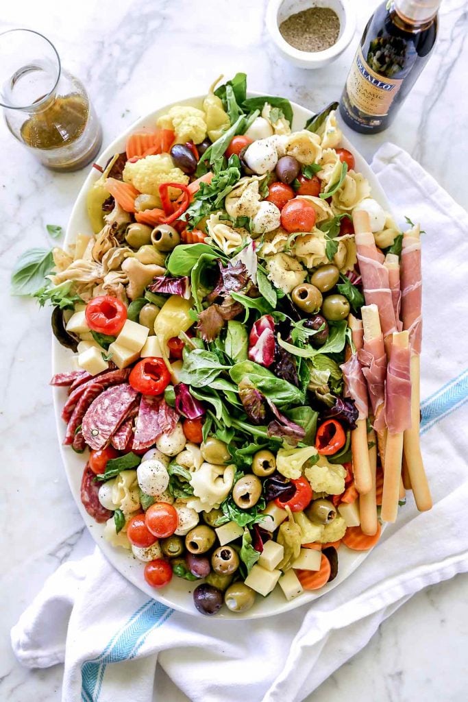 Antipasto Salad Platter | foodiecrush.com #antipasto #salad #platter #Italian #olives 