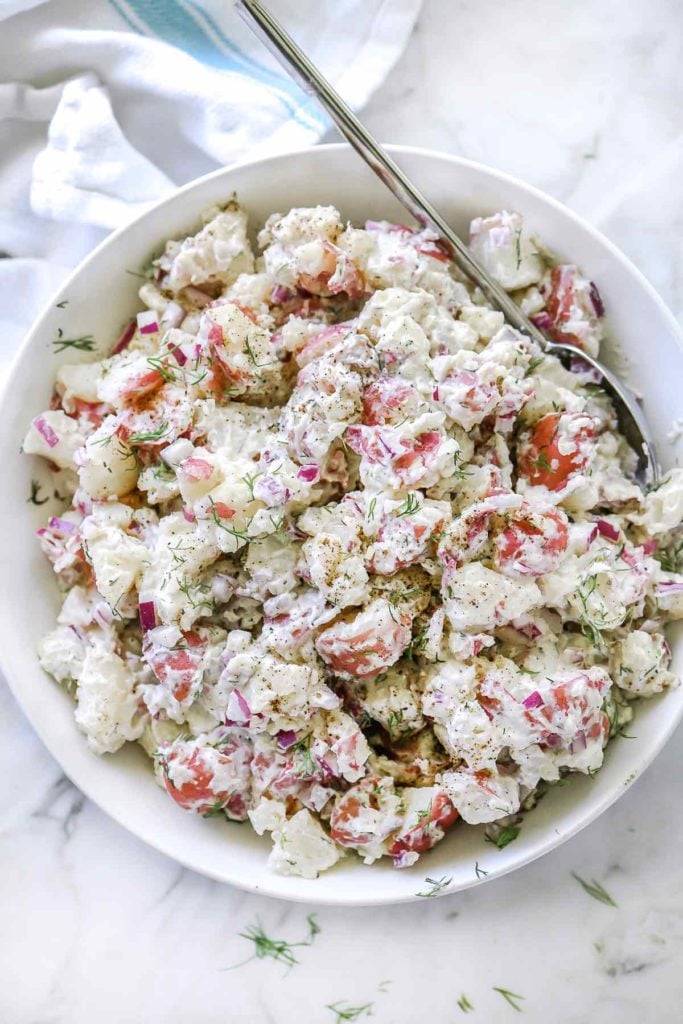 Creamy Dill Potato Salad | foodiecrush.com #potatosalad #salad #recipes #side #dill #potato