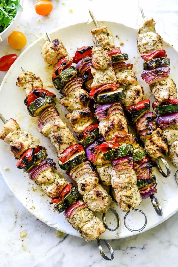 Greek Chicken Kebabs | foodiecrush.com #chicken #grill #chicken #kebab