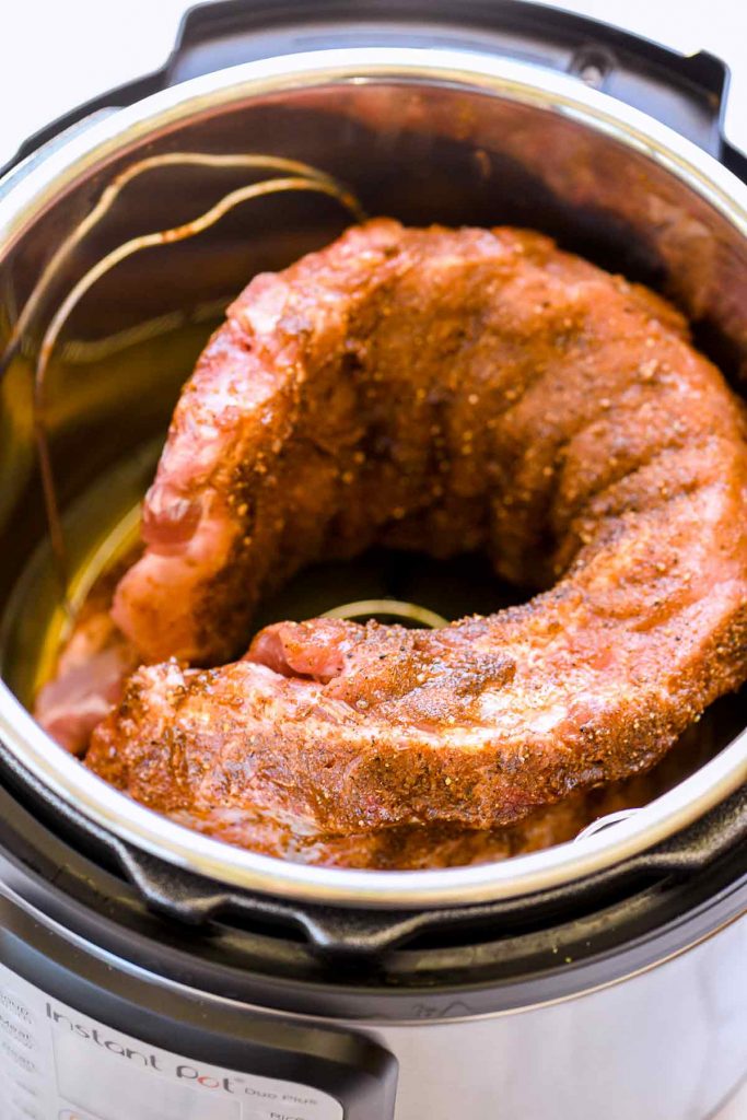 BBQ Instant Pot Pork Ribs | foodiecrush.com #instantpot #ribs #babyback #recipe #bbq #pork