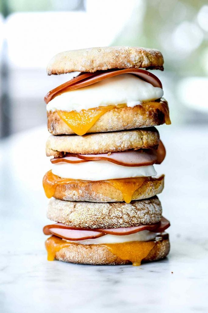 Healthy Homemade Egg McMuffin Recipe | foodiecrush.com #healthy #homemade #breakfast #sandwich #freezer #mcmuffin