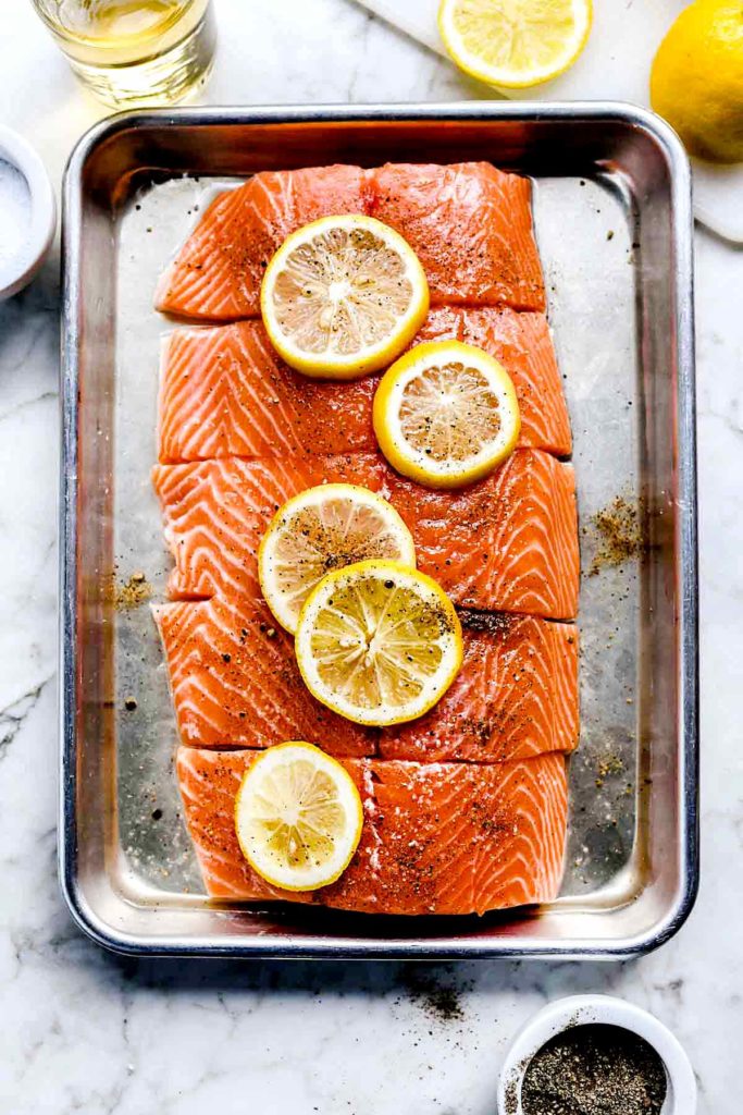 Oven Baked Salmon Recipes with Creme Fraiche | foodiecrush.com #recipes #salmon #healthy #baked #easy #dinner