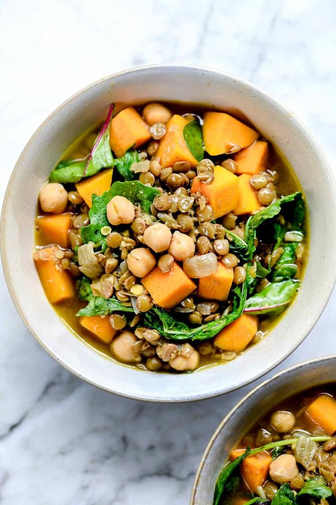 Curry Lentil Soup with Butternut Squash and Greens | foodiecrush.com #lentil #soup #curry #recipes #stew #healthy #easy