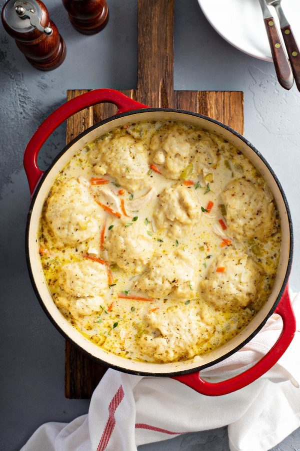 Homemade Chicken and Dumplings from The Novice Chef on foodiecrush.com