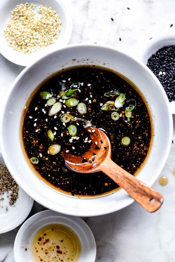 Sesame Soy Dressing in bowl | foodiecrush.com