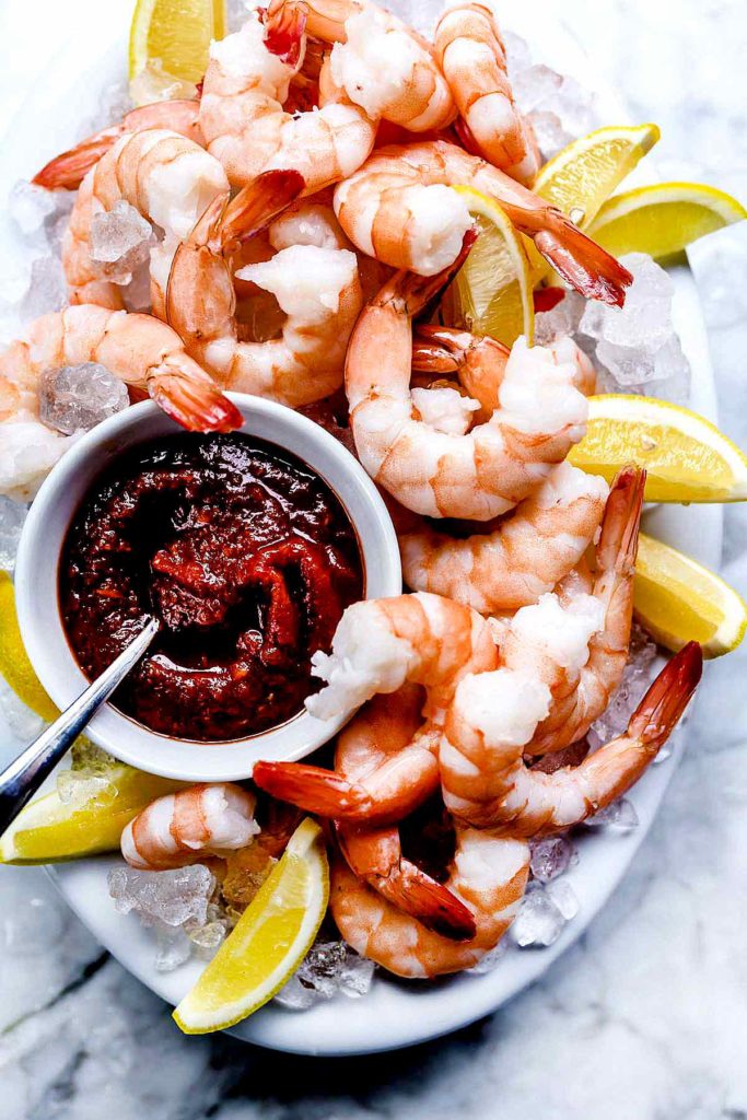 Shrimp Cocktail Recipe | foodiecrush #easy #appetizers #sauce #presentation